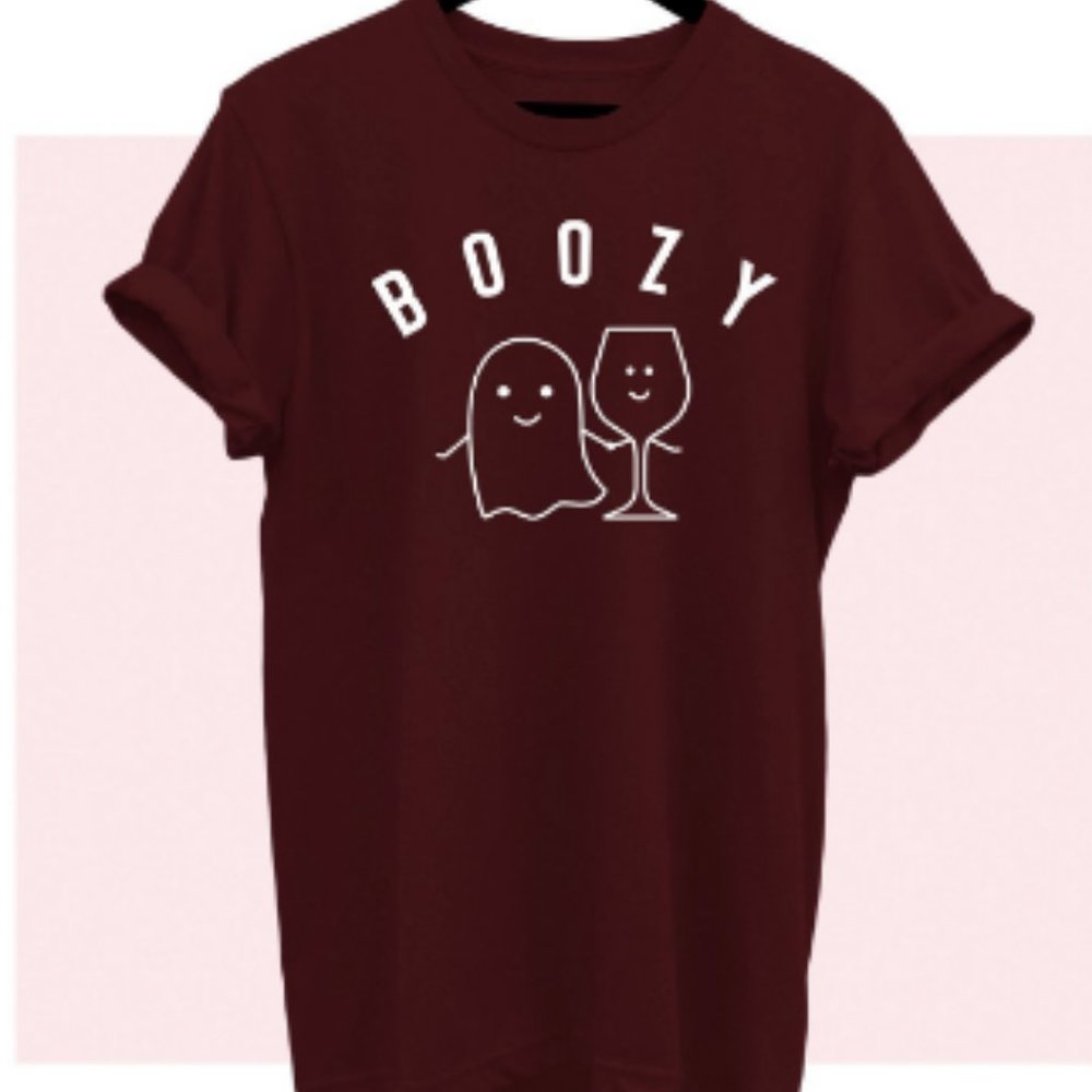 Burgundy Boozy Halloween Graphic Tee